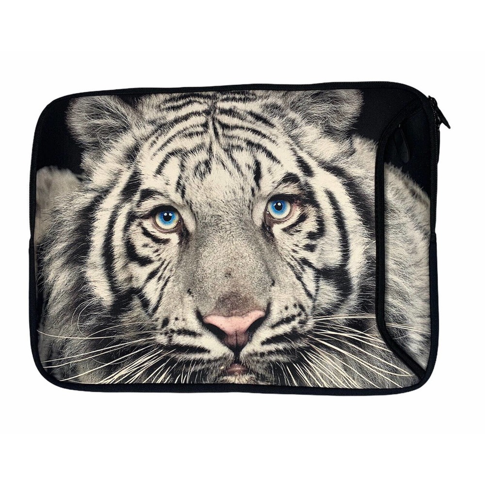 Designer Skins Sleeves White Tiger Zip Top Laptop Case Cover 17"